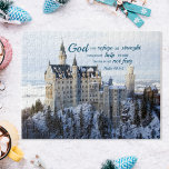 Puzzle Castillo de invierno, salmo 46 1-2 Verso de la Bib<br><div class="desc">Nota: Ignorar el nombre o la firma personalizados para este rompecabezas, esa parte no se imprimirá porque estaba oculta. No te preocupes por eso. Entre en una maravillosa tierra de invierno con este impresionante rompecabezas donde se encuentra el Castillo Neuschwanstein envuelto en nieve inmaculada. Todos los detalles, desde la arquitectura...</div>