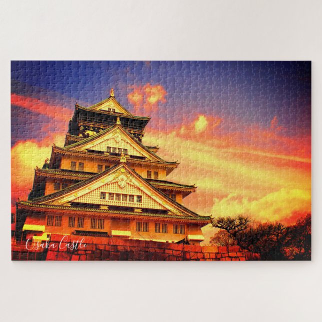 Puzzle Castillo de Osaka (Sunset ver) [rompecabezas de Ji (Horizontal)