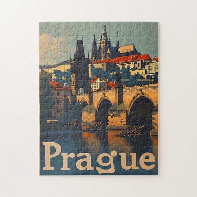 Puzzle Castillo de Praga Vintage (Vertical)