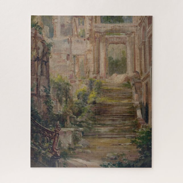 Puzzle Castillo de Saint-Cloud Ruins Stairs (Vertical)