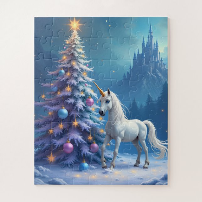 Puzzle Castillo de Unicornio y Fairytale navidades (Vertical)
