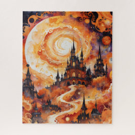 Puzzle Castillo espiral espumoso - Naranja de Halloween
