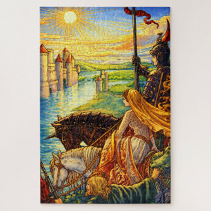 Puzzle Castillo Medieval, Caballeros y Princesa