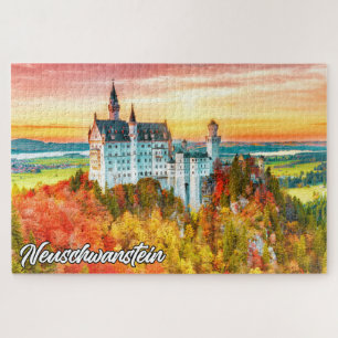 Puzzle Castillo Neuschwanstein, Alemania, En Otoño