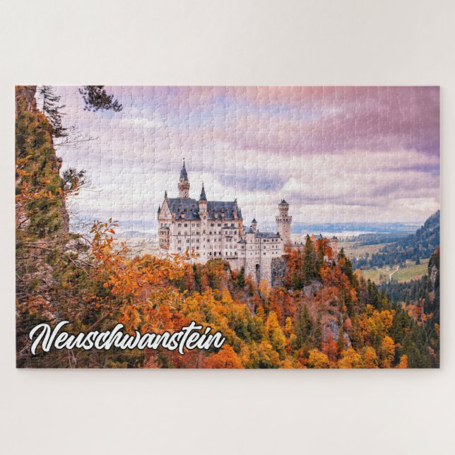 Puzzle Castillo Neuschwanstein, Alemania, En Otoño (Horizontal)
