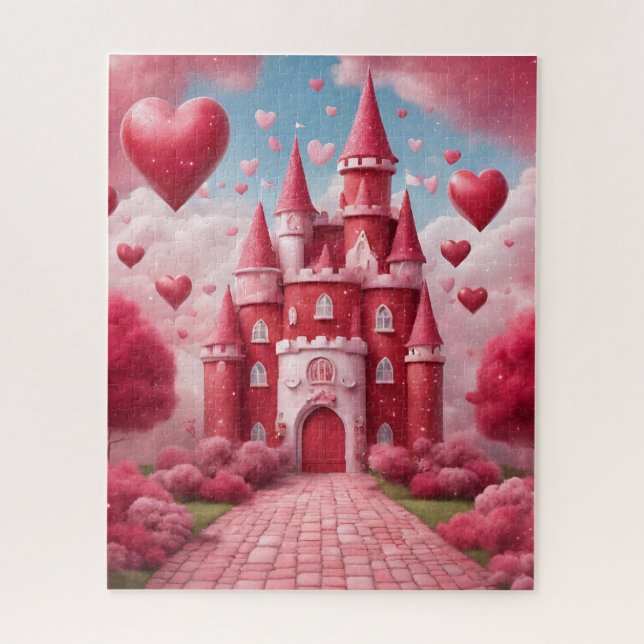 Puzzle Castillo Rojo y Rosa (Vertical)