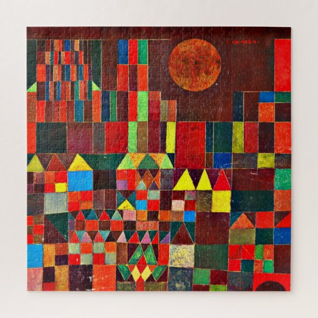 Puzzle Castillo y Sol, arte abstracto de Paul Klee, (Vertical)