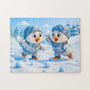 Puzzle Castor bañándose en hielo con un traje de baño a r