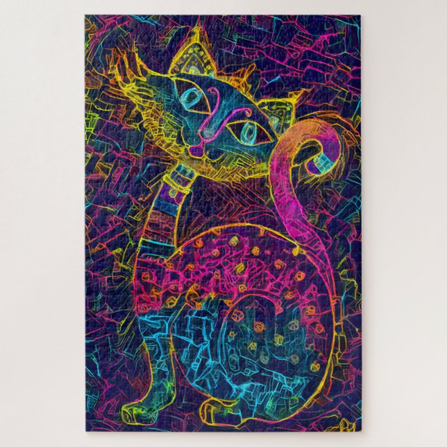 Puzzle Cat 7 - Lucky no 7 (Vertical)