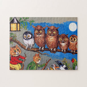 Puzzle Cat and Owl, Louis Wain