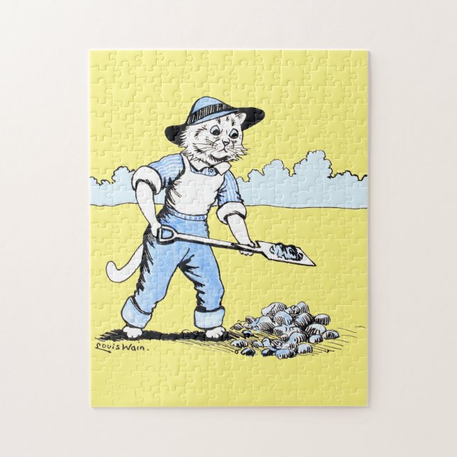 Puzzle Cat Gardener, Louis Wain (Vertical)
