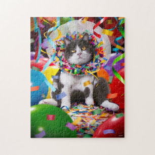 Puzzle Cat In Fiesta Cone