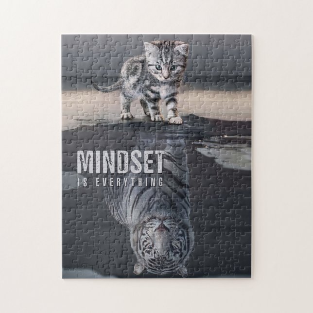 Puzzle Cat Mindset Is Everything (Vertical)