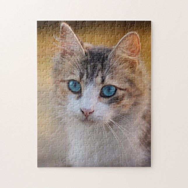Puzzle Cat Mom Dad Kitty Lover Custom Photo Personalized (Vertical)
