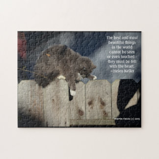 Puzzle Cat on Fence #9 (cita personalizada)