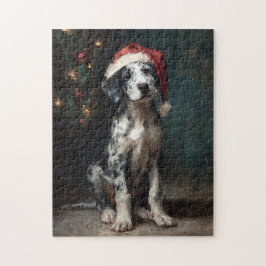 Puzzle Catahoula Leopard Dog Puppy Christmas Painting