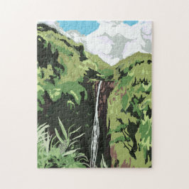 Puzzle Catarata Akaka Falls Paisaje Tropical de Hawaii