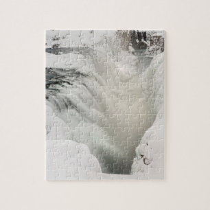 Puzzle Catarata de Godafoss, invierno, Islandia