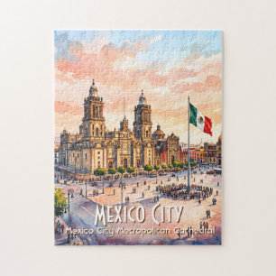 Puzzle Catedral Católica de la Ciudad de México Acuarela