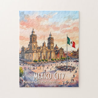 Puzzle Catedral Católica de la Ciudad de México Acuarela 