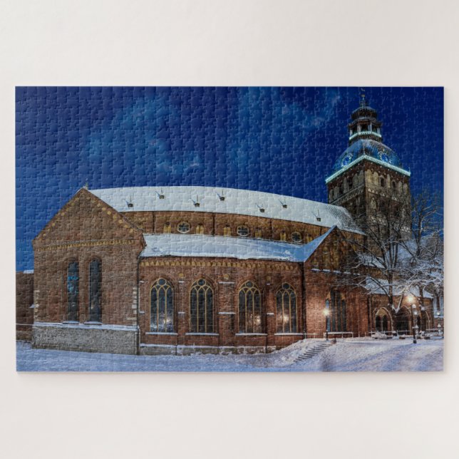 Puzzle Catedral de Domo en la plaza Dome en Riga, Letonia (Horizontal)