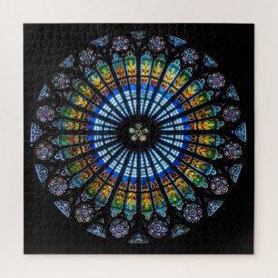 Puzzle Catedral de Estrasburgo por ventana rosa
