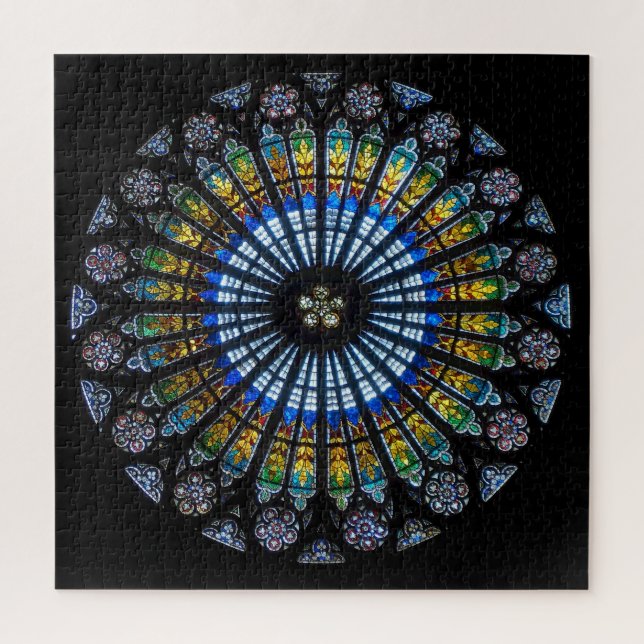 Puzzle Catedral de Estrasburgo por ventana rosa (Vertical)