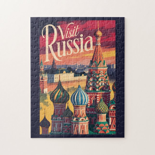 Puzzle Catedral de San Basilio Rusia Ilustración Viaje (Vertical)