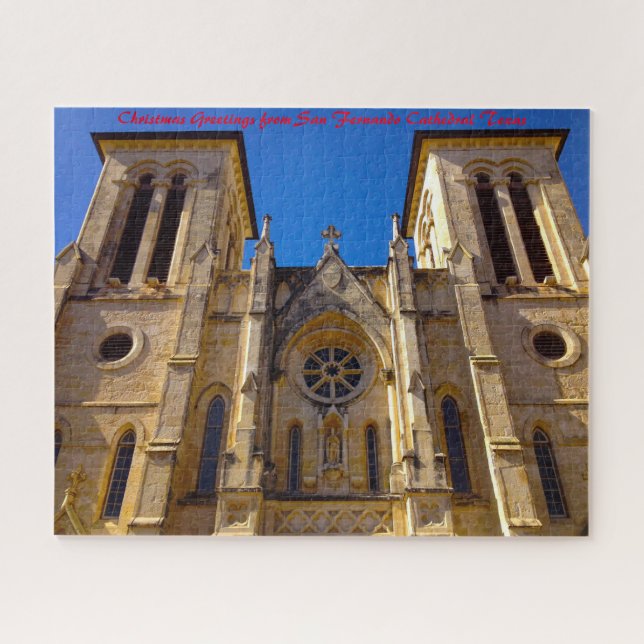 Puzzle Catedral de San Fernando Texas.Saludos de Navidad (Horizontal)