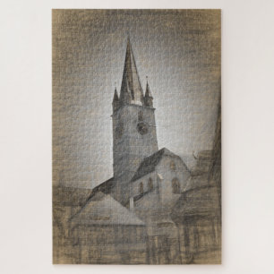 Puzzle Catedral Evangelichal Torre Sibiu Rumania
