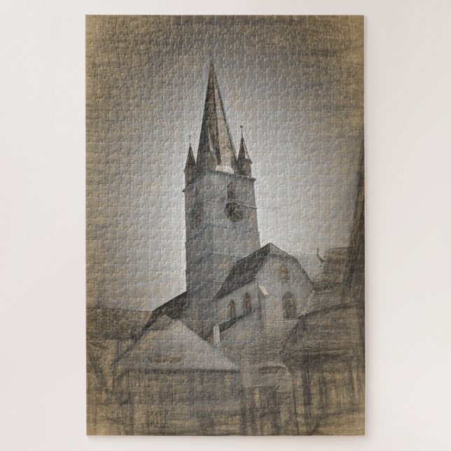 Puzzle Catedral Evangelichal Torre Sibiu Rumania (Vertical)