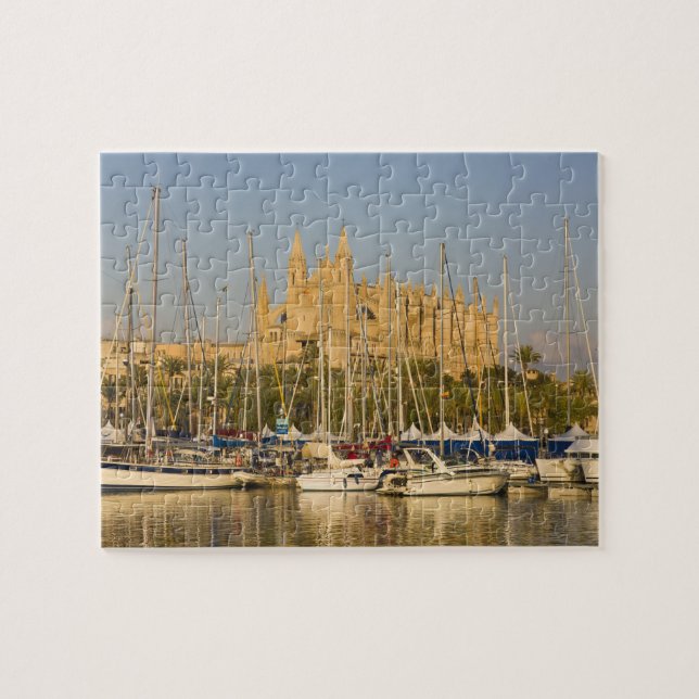 Puzzle Catedral y puerto deportivo, Palma, Mallorca, Espa (Horizontal)