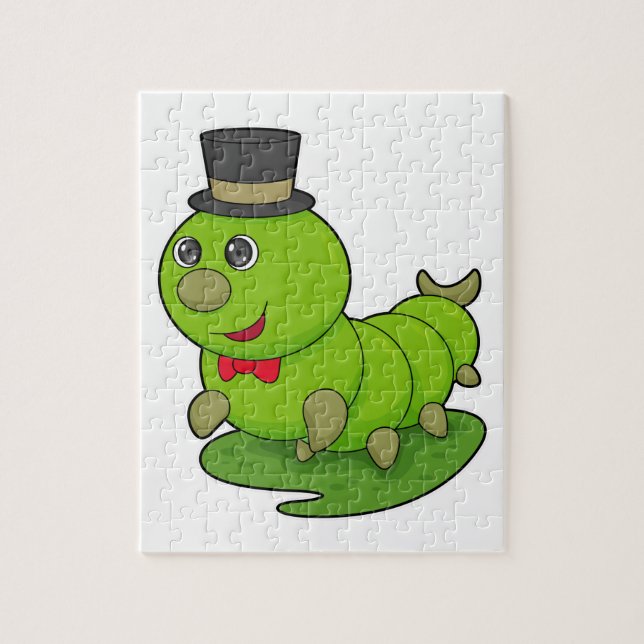 Puzzle Caterpillar como Caballero con Cilindro (Vertical)