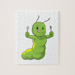 Puzzle Caterpillar con cuchara y horquilla