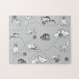 Puzzle Cats Cutos Jugando Y Siendo Patrón Mal