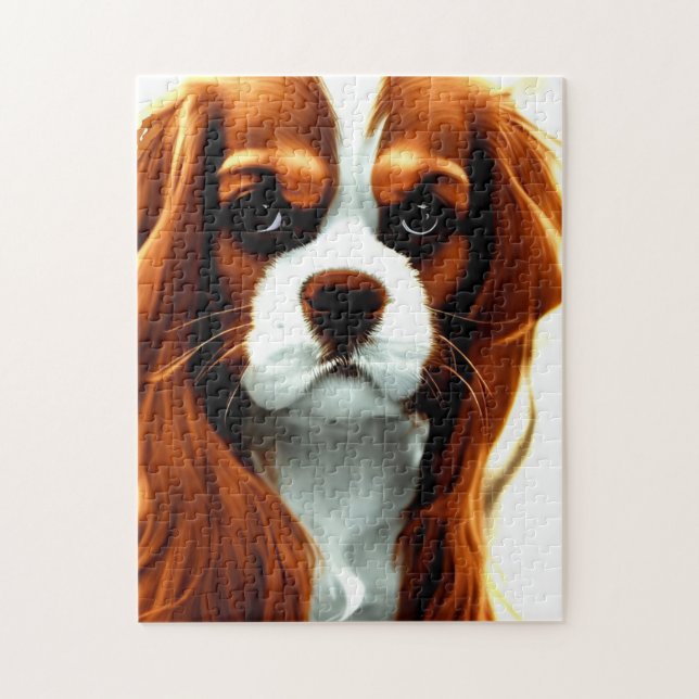 Puzzle cavalier king charles spaniel blenheim anime (Vertical)