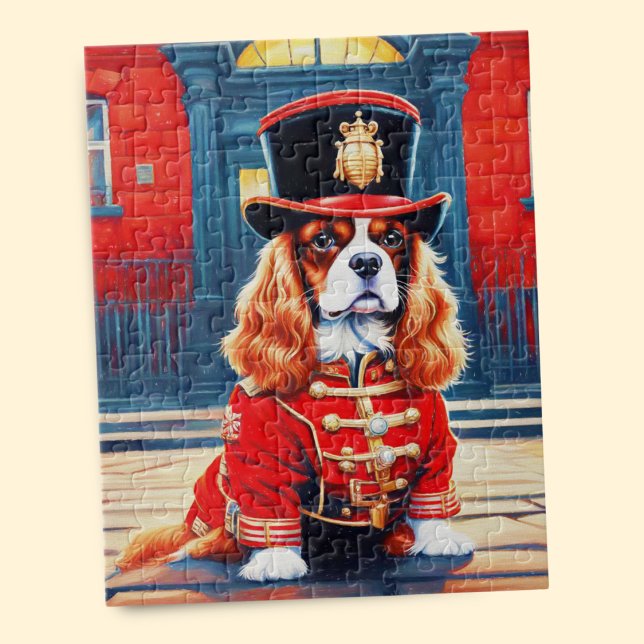 Puzzle Cavalier King Charles Spaniel Como Beefeater (Cherished lap dog: Beefeater Cavalier jigsaw puzzle delights dog lovers!)