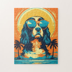 Puzzle Cavalier King Charles Spaniel con gafas de sol