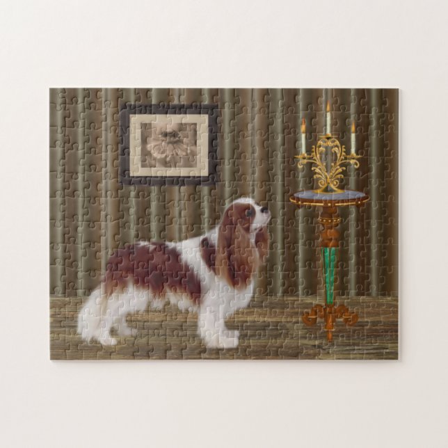 Puzzle Cavalier King Charles Spaniel Dog Art (Horizontal)