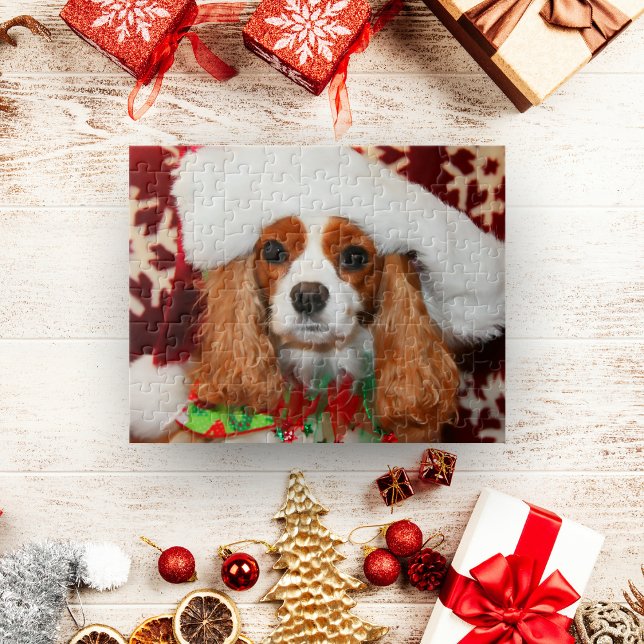 Puzzle Cavalier King Charles Spaniel En Santa Hat (Subido por el creador)
