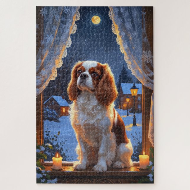 Puzzle Cavalier King con vacaciones de Navidades alumbrad (Vertical)
