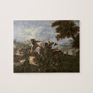 Puzzle Cavaliers en la batalla (aceite en lona)