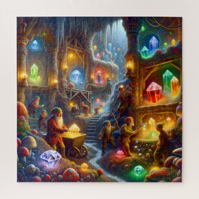 Puzzle Caverna de Cristal Brillante de los Enanos (Vertical)