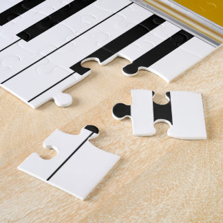 Puzzle Cayos de piano personalizados con papel negro en e