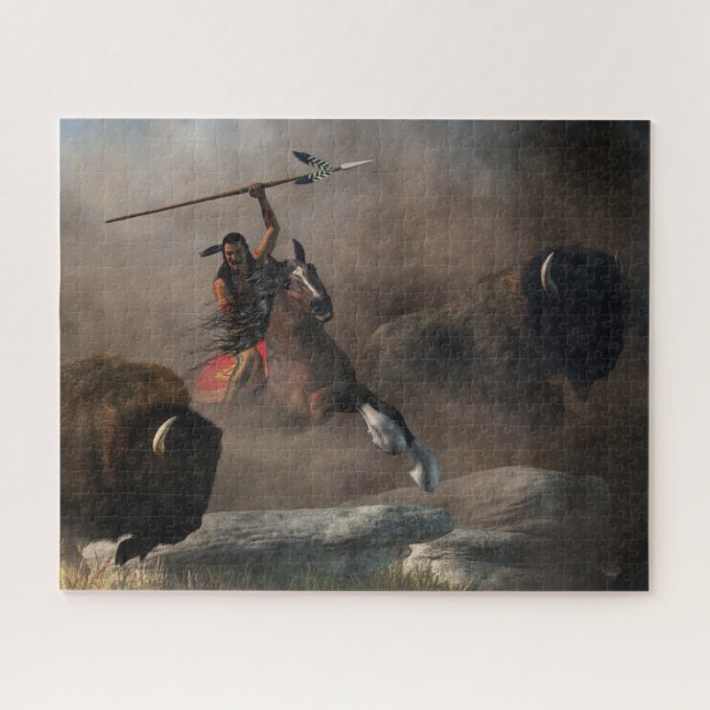 Puzzle Caza de búfalos (Horizontal)