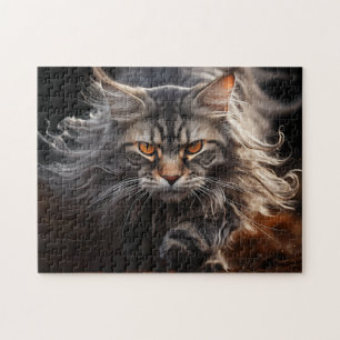 Puzzle Caza de gato Maine Coon