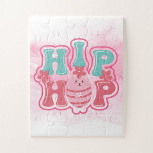 Puzzle Caza de huevo conejo Hip Hop Feliz Pascua
