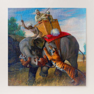 Puzzle Caza de tigres Briton Rivière 1920