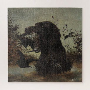 Puzzle Caza de Woodcock con puntero de hilo alámbrico ale