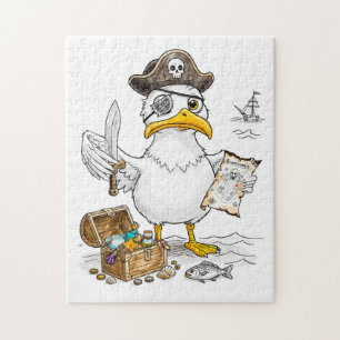 Puzzle Caza del Tesoro del Pájaro Pirata de Cómic